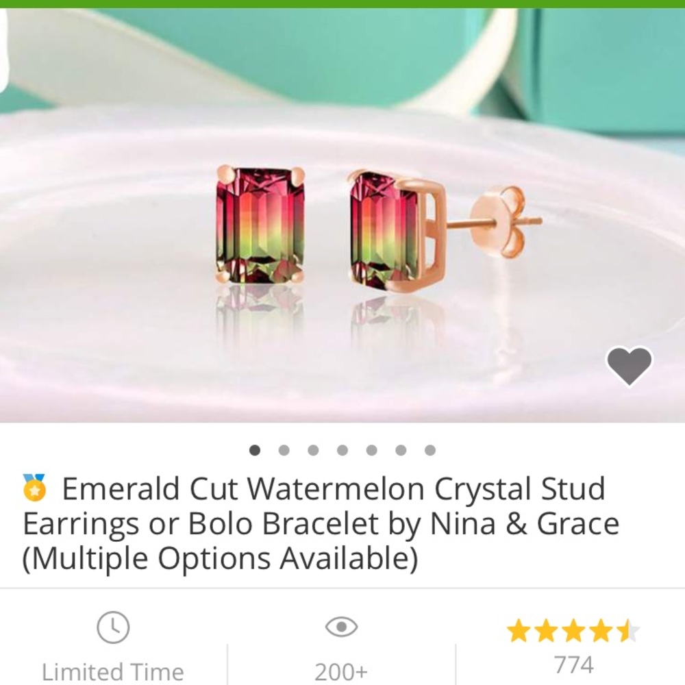 Watermelon stone colored earrings by Nina & Grace